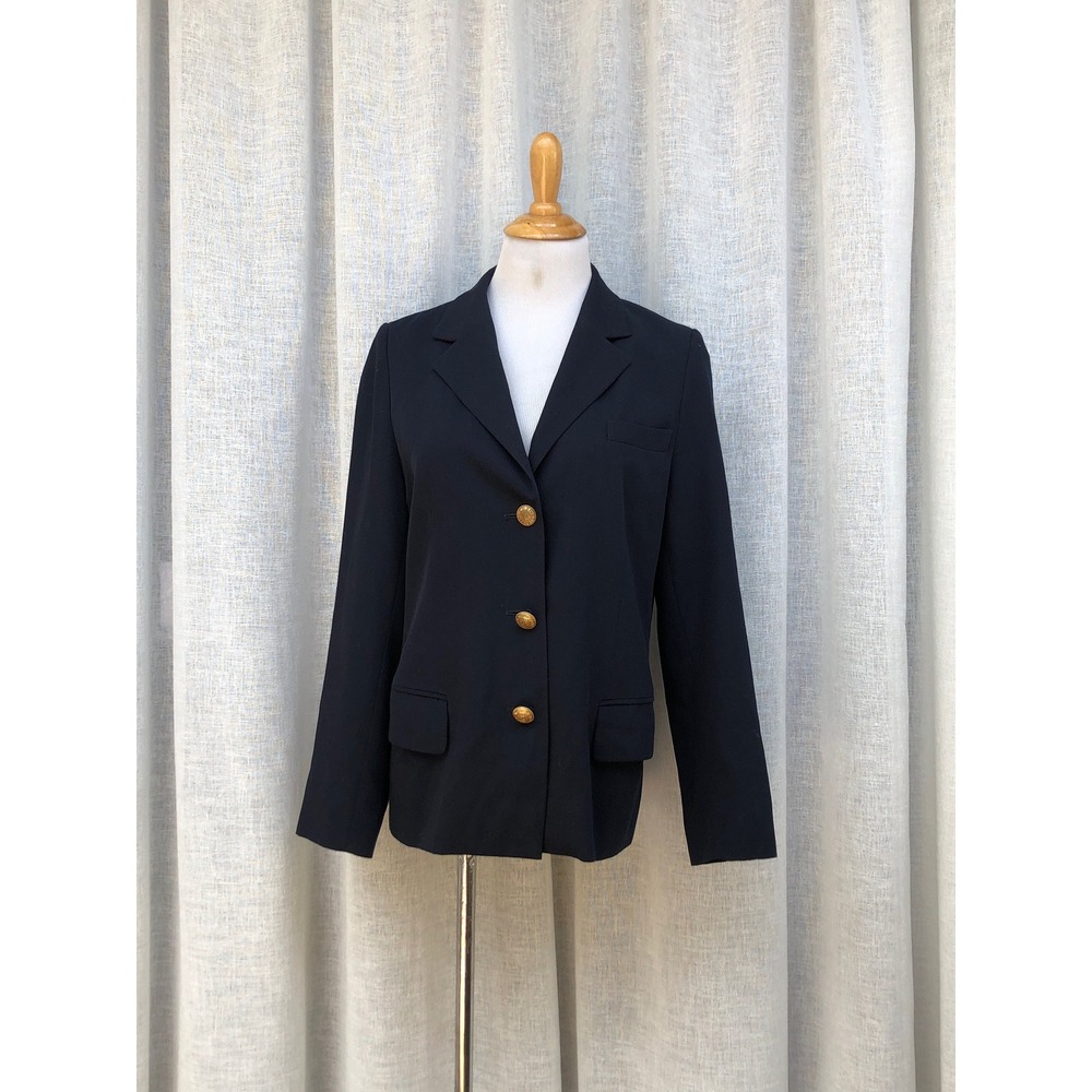 MONDI Fashion navy blue blazer button down with gold tone buttons